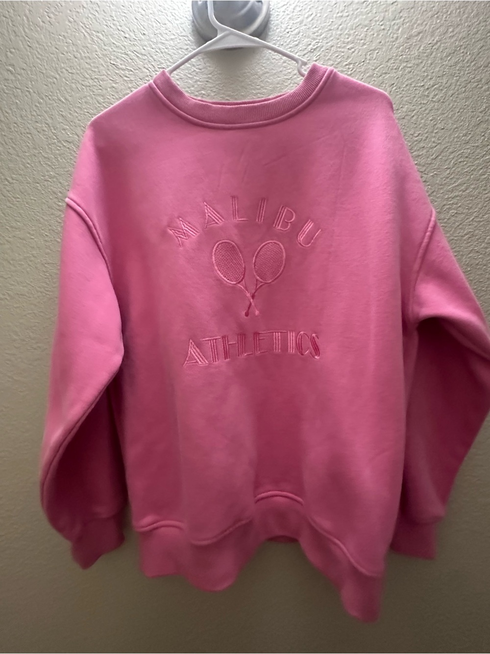 Pink Embroidered Crewneck Sweatshirt